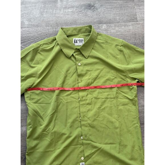 Marmot Shirt Mens Medium Green Pockets Short Sleeve Button-Up Outdoors Hiking - Picture 4 of 5